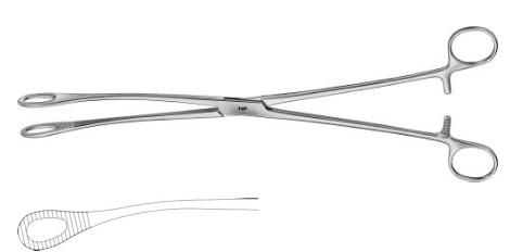 КОРНЦАНГ КЕЛЛІ ДЛЯ ТАМПОНІВ/ТКАНИН, ОВАЛЬНИЙ, ВИГНУТИЙ, 320 ММ